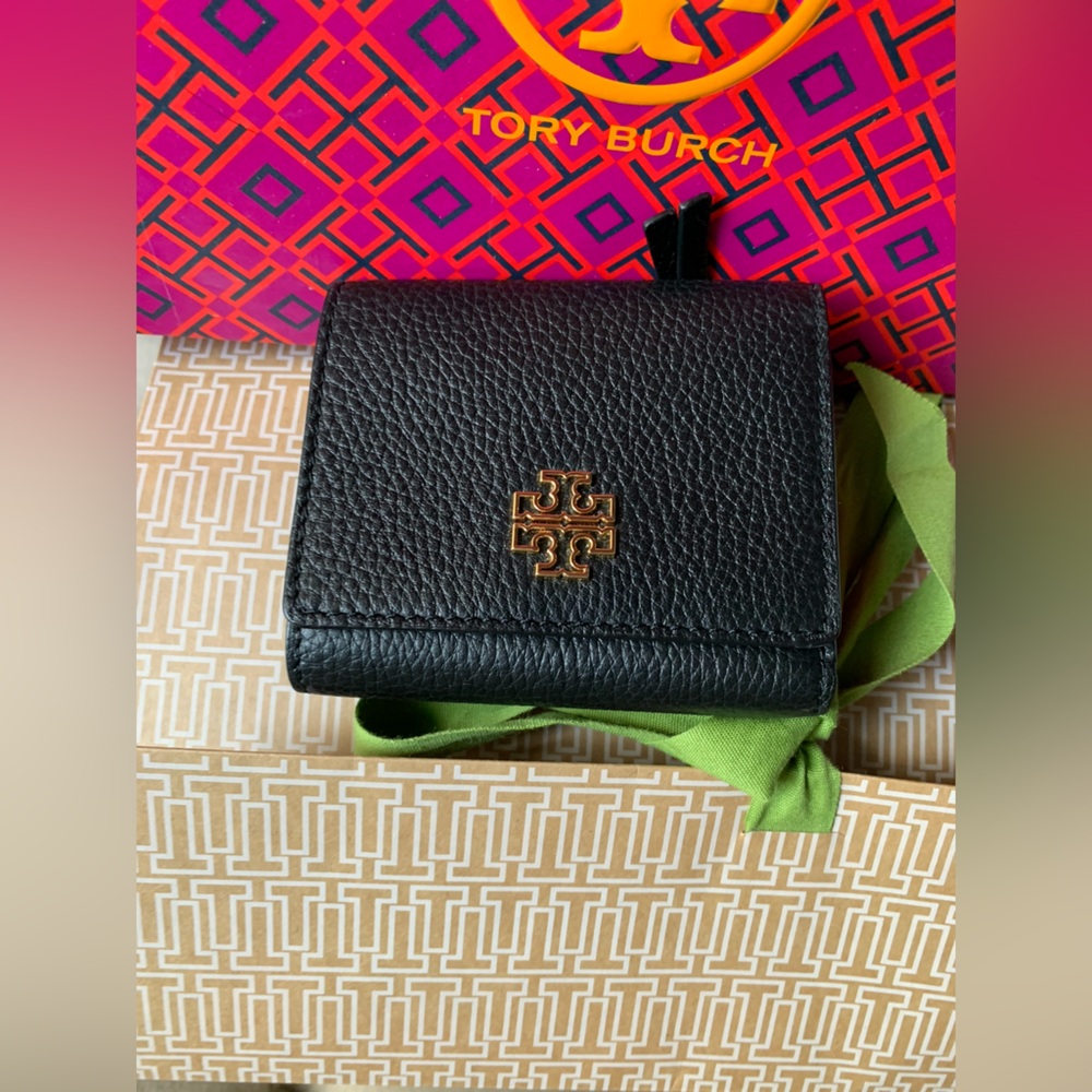 Tory Burch Black Leather Card Holder